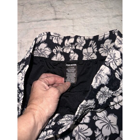 VS PINK Active Shorts Womens Large L Victoria’s Secret Running Black White Logo - Picture 7 of 16